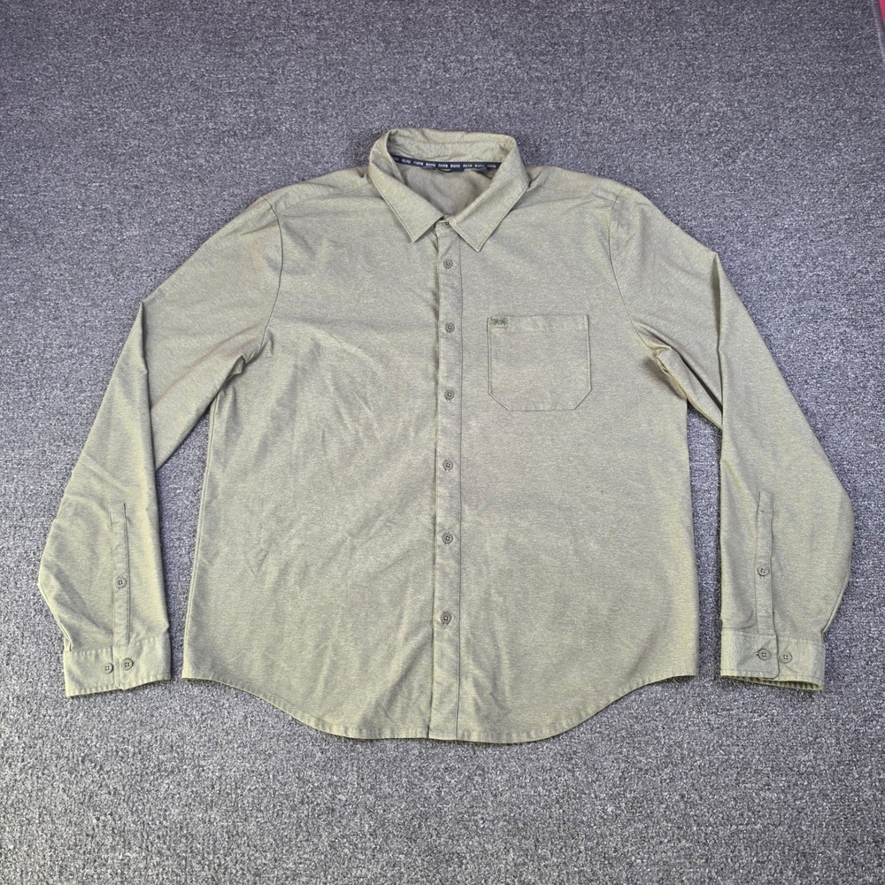 KUIU Performance Button Down Shirt Green Mens XXL Long Sleeve Outdoor Utility